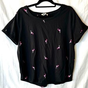 Vintage America Black with Flamingo Tee Size XL